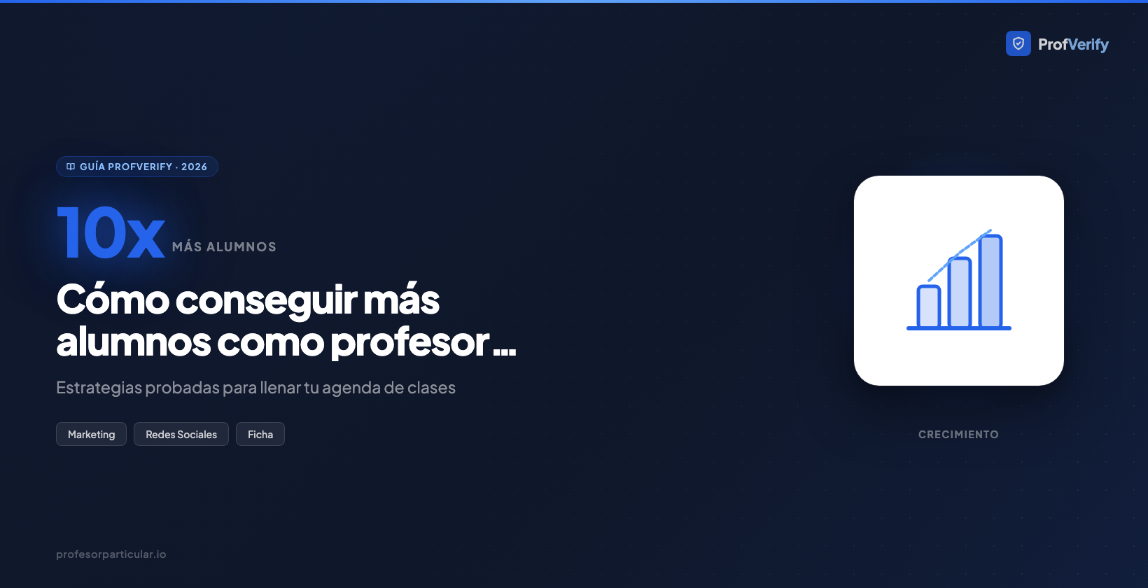 Cómo conseguir más alumnos como profesor particular en España 2026 | ProfVerify